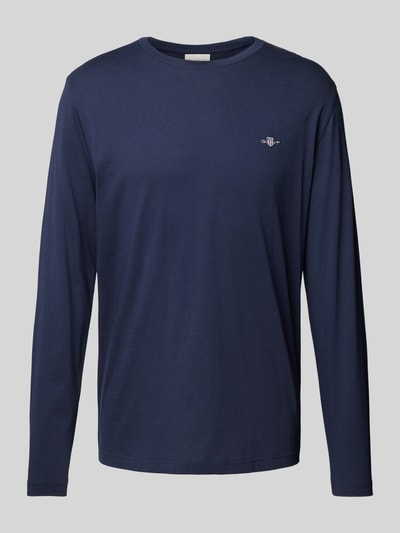 Gant Longsleeve mit Label-Stitching Marine 1