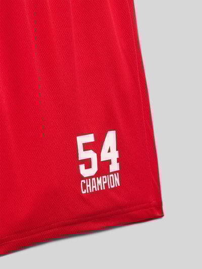 CHAMPION Szorty z dzianiny dresowej o kroju regular fit z nadrukiem z logo Czerwony 2