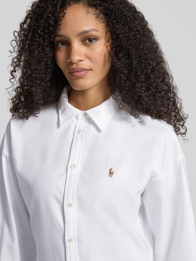 Polo Ralph Lauren Tailliertes Blusenkleid aus reiner Baumwolle Weiss 3
