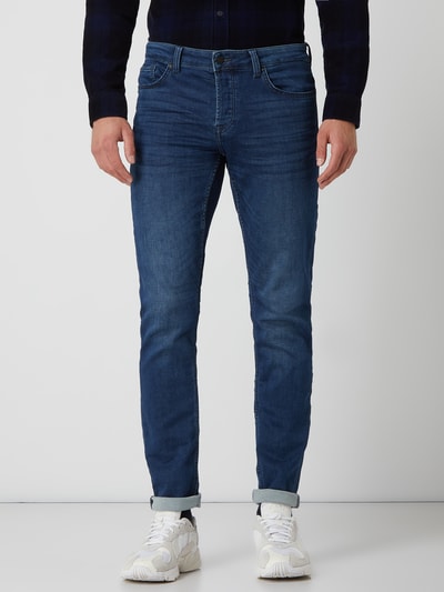 Only & Sons Slim Fit Jeans mit Stretch-Anteil Modell 'Mark' Dunkelblau 4