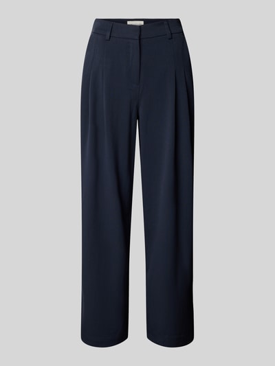 MSCH Copenhagen Baggy fit stoffen broek met plooien, model 'Henrika' Marineblauw - 2