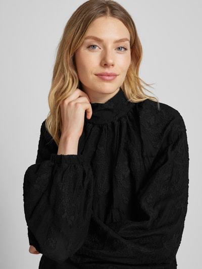 Drykorn Blouse met opstaande kraag, model 'DUMONDA' Zwart - 3