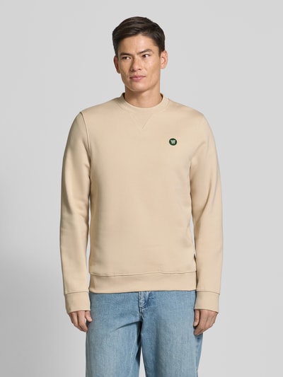 Wood Wood Sweatshirt mit Logo-Badge Modell 'Tye' Beige 4