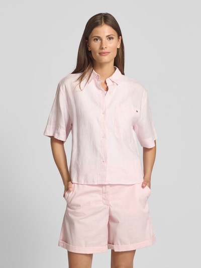 Tommy Hilfiger Relaxed Fit Hemdbluse aus reinem Leinen Rosa 4