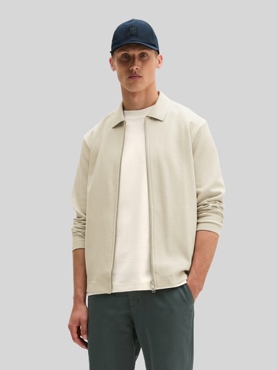 Marc O'Polo Regular Fit Sweatjacke aus reiner Baumwolle mit Zweiwege-Reißverschluss Mittelgrau 4
