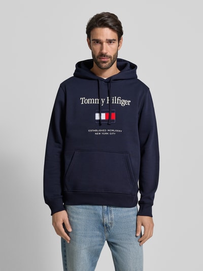 Tommy Hilfiger Regular fit hoodie van katoenmix Marineblauw - 4
