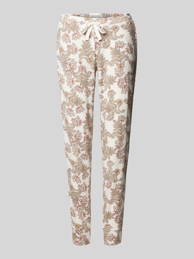 Schiesser Regular fit stoffen broek met all-over motief, model 'Mix & Relax' Offwhite - 2