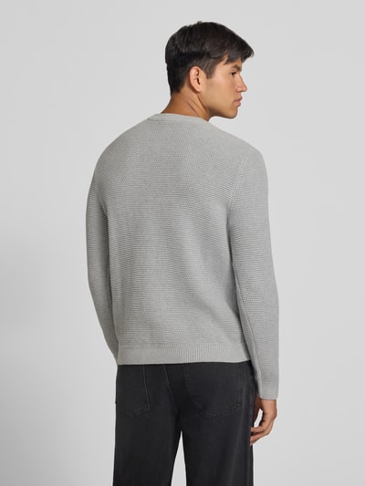REVIEW Regular Fit Strickpullover aus reiner Baumwolle Hellgrau Melange 5
