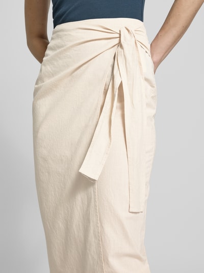 Milano Italy Leinenrock in Wickel-Optik Sand 3