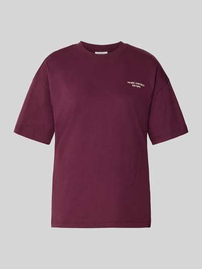 Produktfoto, Relaxed Fit T-Shirt aus reiner Baumwolle von Marc O'Polo in dunklem Bordeaux, glatte Struktur, Damen T-Shirt von Marc O'Polo DENIM