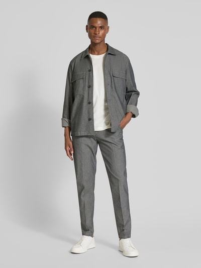 Marc O'Polo Tapered Anzughose aus Baumwoll-Mix Modell 'MOROT' Mittelgrau 1