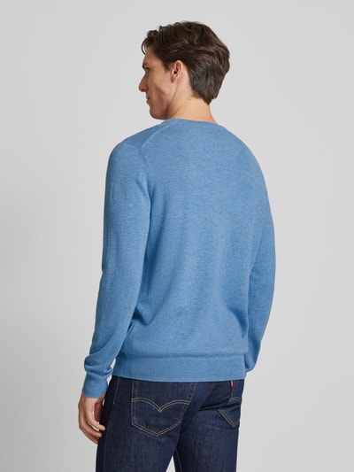 Fynch-Hatton Strickpullover mit Label-Stitching Hellblau 5