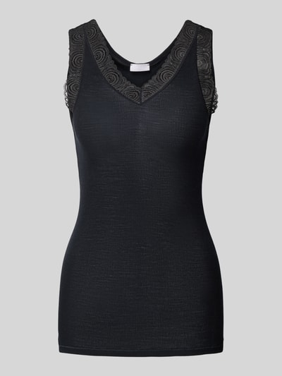 Hanro Tanktop mit Spitzenbesatz Black 1