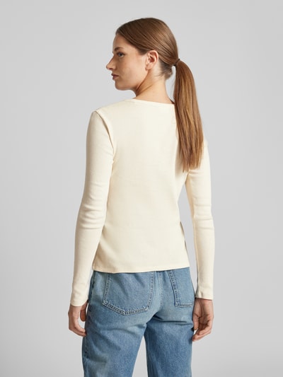 Jake*s Casual Longsleeve mit U-Boot-Ausschnitt Ecru 5