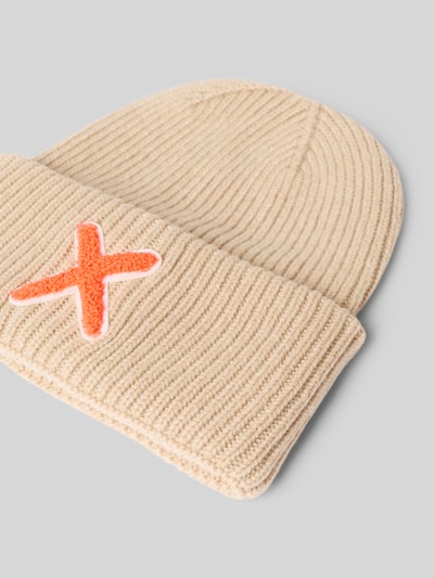 UNIO HAMBURG Mütze aus Schurwolle-Kaschmir-Mix mit Motiv-Stitching Beige 2
