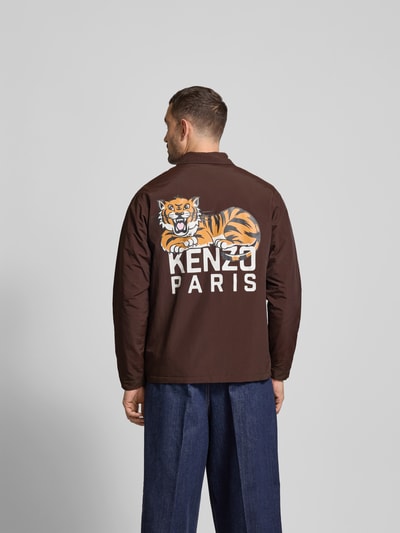 Kenzo Hemdjacke aus reiner Baumwolle Dunkelbraun 5