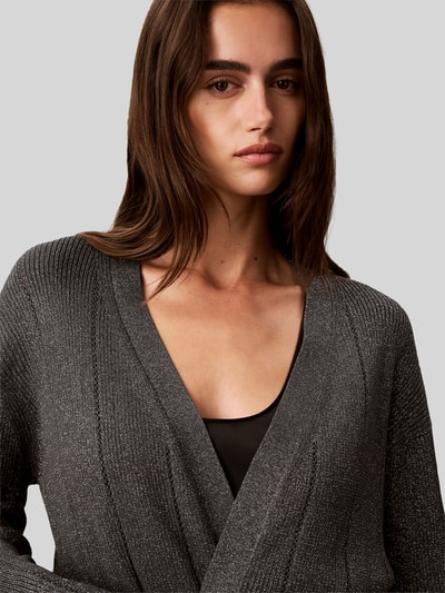 Calvin Klein Womenswear Strickjacke mit Bindegürtel Mittelbraun 3