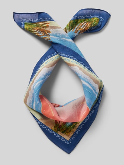 Polo Ralph Lauren Schal mit Motiv-Print Modell 'BEARDANA' Blau 1