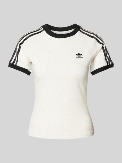 adidas Originals T-Shirt mit labeltypischen Streifen Weiss 2