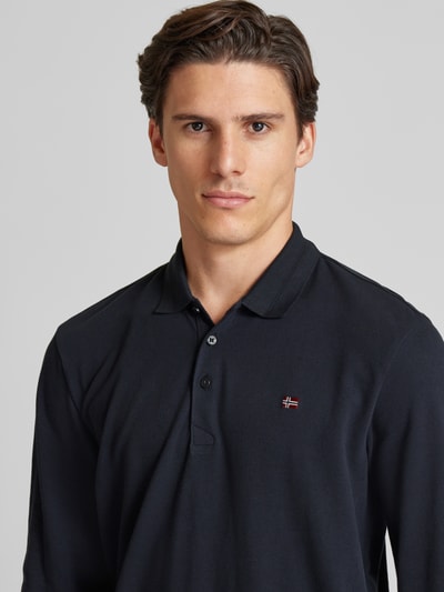 Napapijri Regular fit poloshirt met labelstitching, model 'EALIS' Zwart - 3