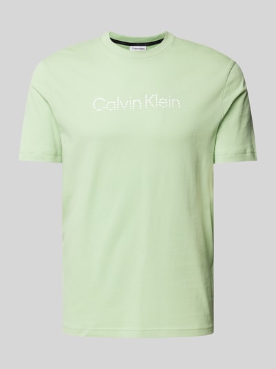 CK Calvin Klein T-Shirt mit Label-Print Hellgruen 2