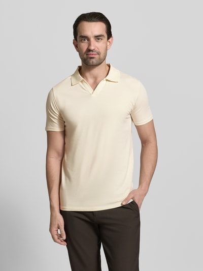 Lindbergh Koszulka polo o kroju slim fit z dekoltem w serek Biały 4