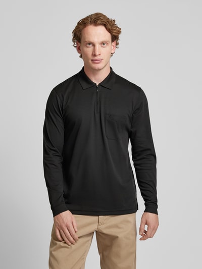 RAGMAN Regular fit poloshirt met borstzak Zwart - 4