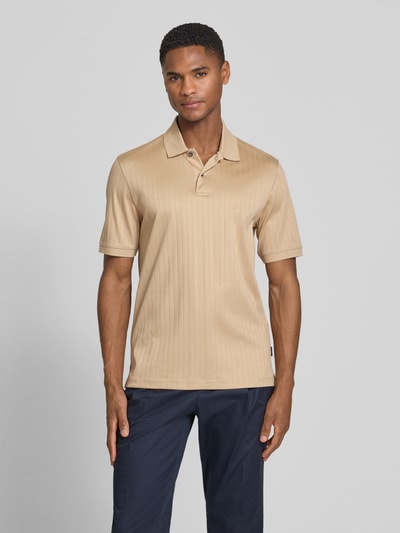 bugatti Koszulka polo w kroju regular fit z listwą guzikową Beżowy 4