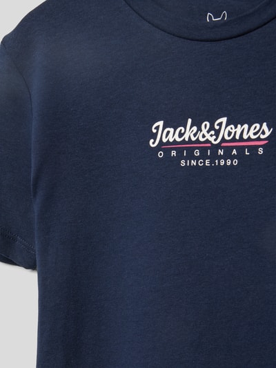 Jack & Jones T-Shirt mit Label-Print Modell 'WALKER' Marineblau 2