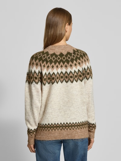 FREE/QUENT Gebreide pullover in Noorse look, model 'Novala' Beige - 5