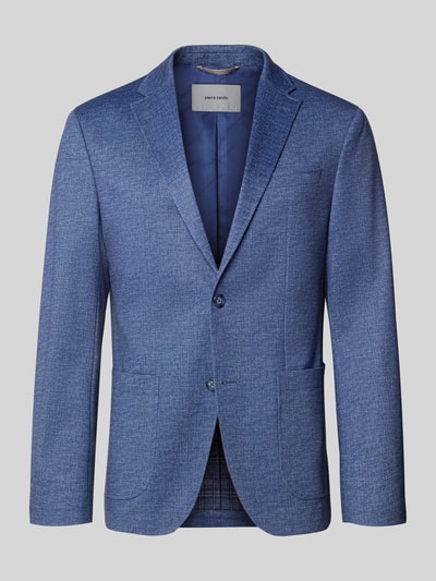 Produktfoto, Regular Fit Sakko mit Viskose-Anteil Modell 'Manel' von Pierre Cardin in Blau, Reverskragen, 2-Knopfleiste, strukturierte Textur