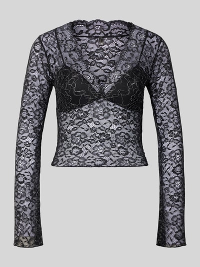 ONLY Regular Fit Blusentop mit Effektgarn-Muster Modell 'CHLOE' Black 2