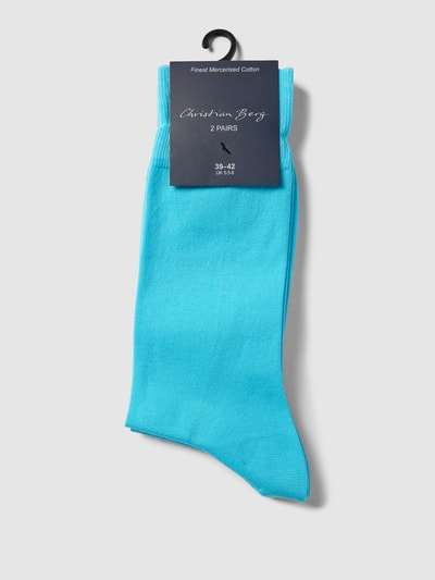 Christian Berg Men Socken mit Rippenbündchen im 2er-Pack Tuerkis 3