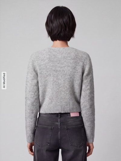 VERO MODA Regular Fit Strickjacke mit Woll-Anteil Modell 'NOVAH' Mittelgrau 5