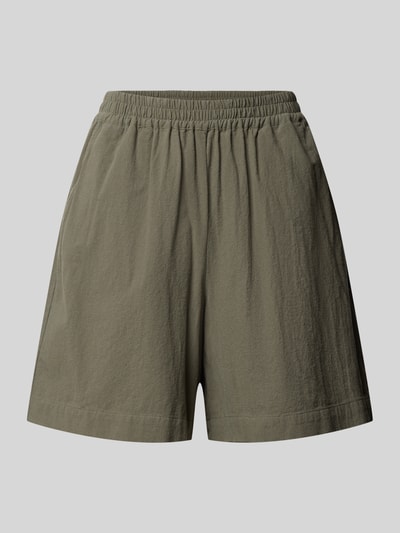 Produktfoto, Regular Fit Bermudas mit elastischem Bund Modell 'CISSIE' von Soyaconcept aus Reine Baumwolle in Oliv, strukturierte Oberfläche