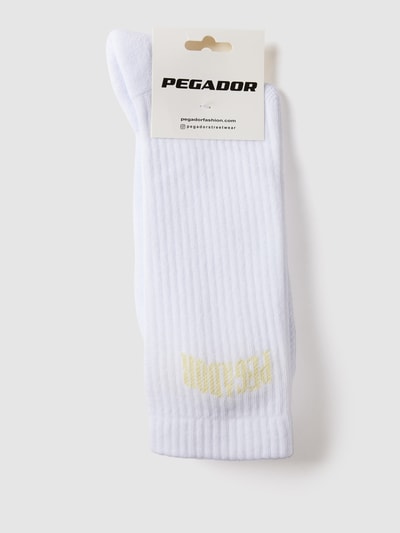 Pegador Socken mit Brand-Schriftzug Weiss 3