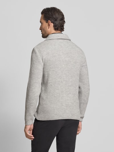 Manuel Ritz Gebreid jack met opgestikte steekzakken Lichtgrijs - 5