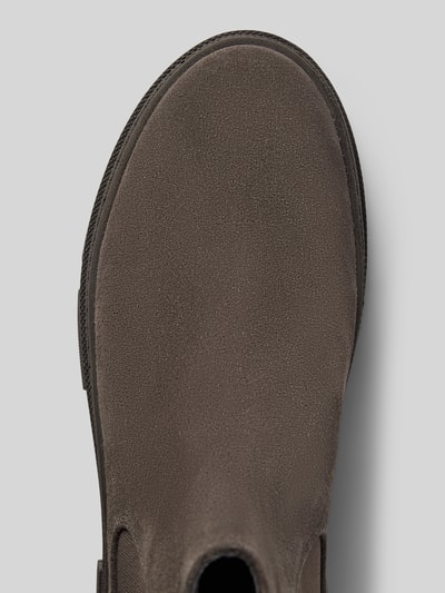 Copenhagen Chelsea boots van leer met labeldetail Taupe - 3