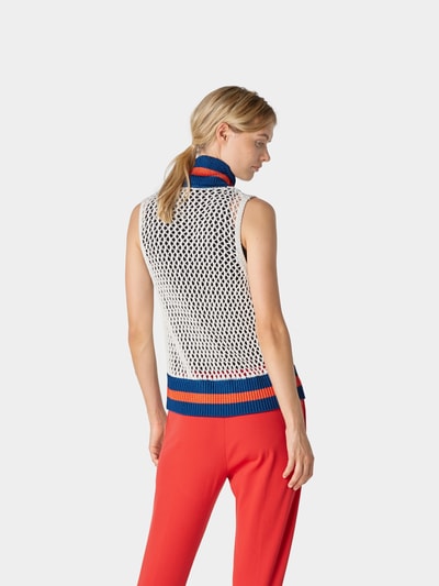 Burberry Pullunder mit Lochstrick und Stehkragen Weiß 5