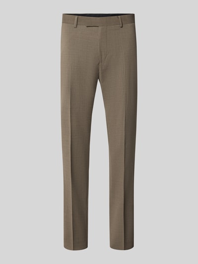 Produktfoto, Straight Fit Hose mit Lanawoll-Anteil Modell 'Tenuta' von Tiger of Sweden in Beige, elastischer Stoff mit Bügelfalten, schlichte Textur