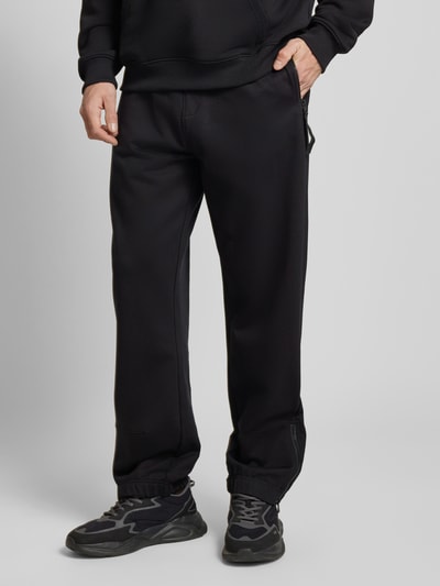 HUGO Sweatpants met elastische band, model ‘Detechtros’ Zwart - 4