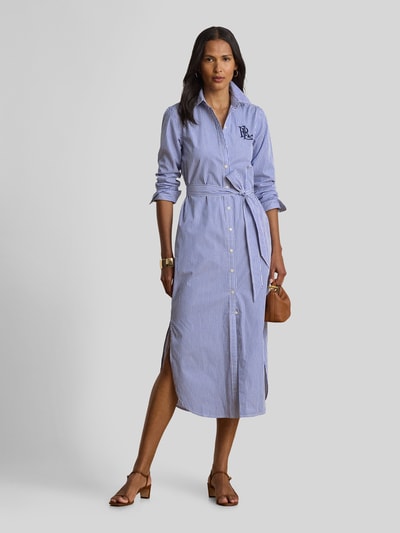 Lauren Ralph Lauren Getailleerde blousejurk van puur katoen Lichtblauw - 4