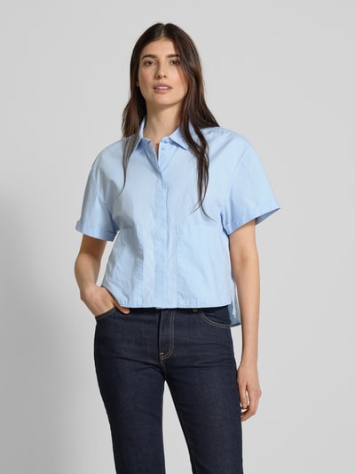s.Oliver RED LABEL Relaxed Fit Hemdbluse aus reiner Baumwolle Hellblau 4