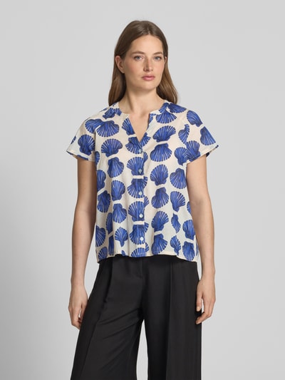 Christian Berg Woman Regular fit blouse met V-hals Blauw - 4