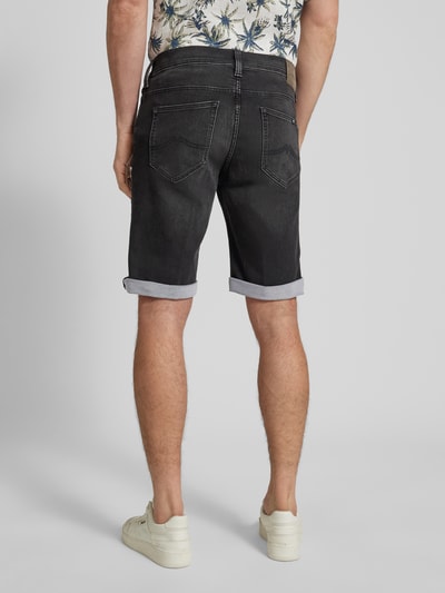 Mustang Straight leg korte jeans in 5-pocketmodel, model 'Chicago' Zwart - 5