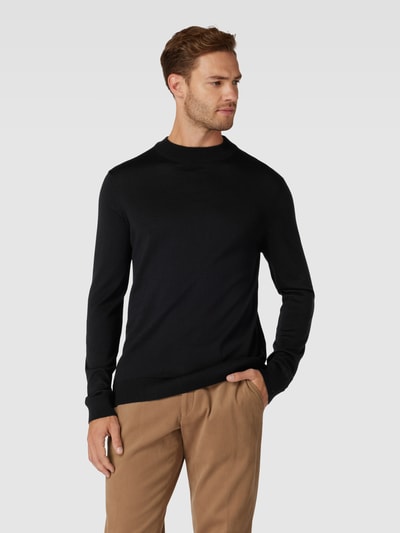 JOOP! Collection Gebreide pullover met ronde hals, model 'Davide' Zwart - 4