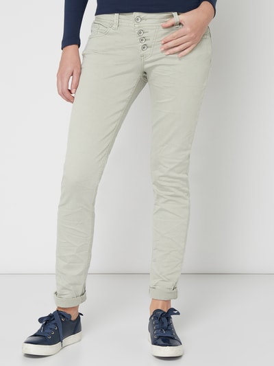 Buena Vista Jeans met smalle pasvorm en knoopsluiting  Lichtgrijs - 4