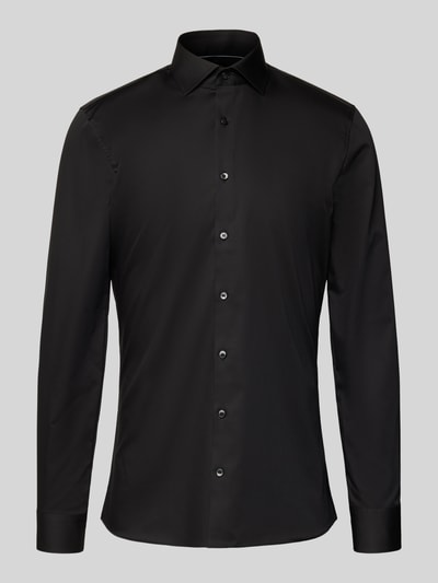 OLYMP No. Six Koszula biznesowa o kroju super slim fit z kołnierzykiem typu kent Czarny 2