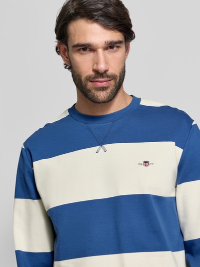 GANT Regular Fit sweatshirt in breilook Koningsblauw - 3