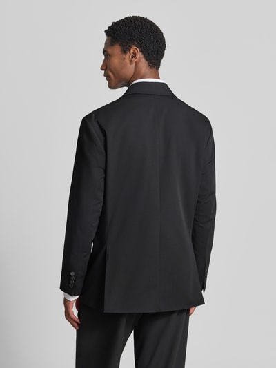 Männermodel trägt schwarzes Relaxed Fit Sakko mit Viskose-Anteil Modell 'RELAXED-LIAM' von Selected, Rückansicht, Herren Sakko.